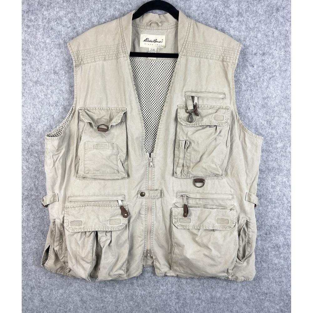 Eddie Bauer Utility Vest Mens XL Fishing Safari Fieldwork Photography Travel